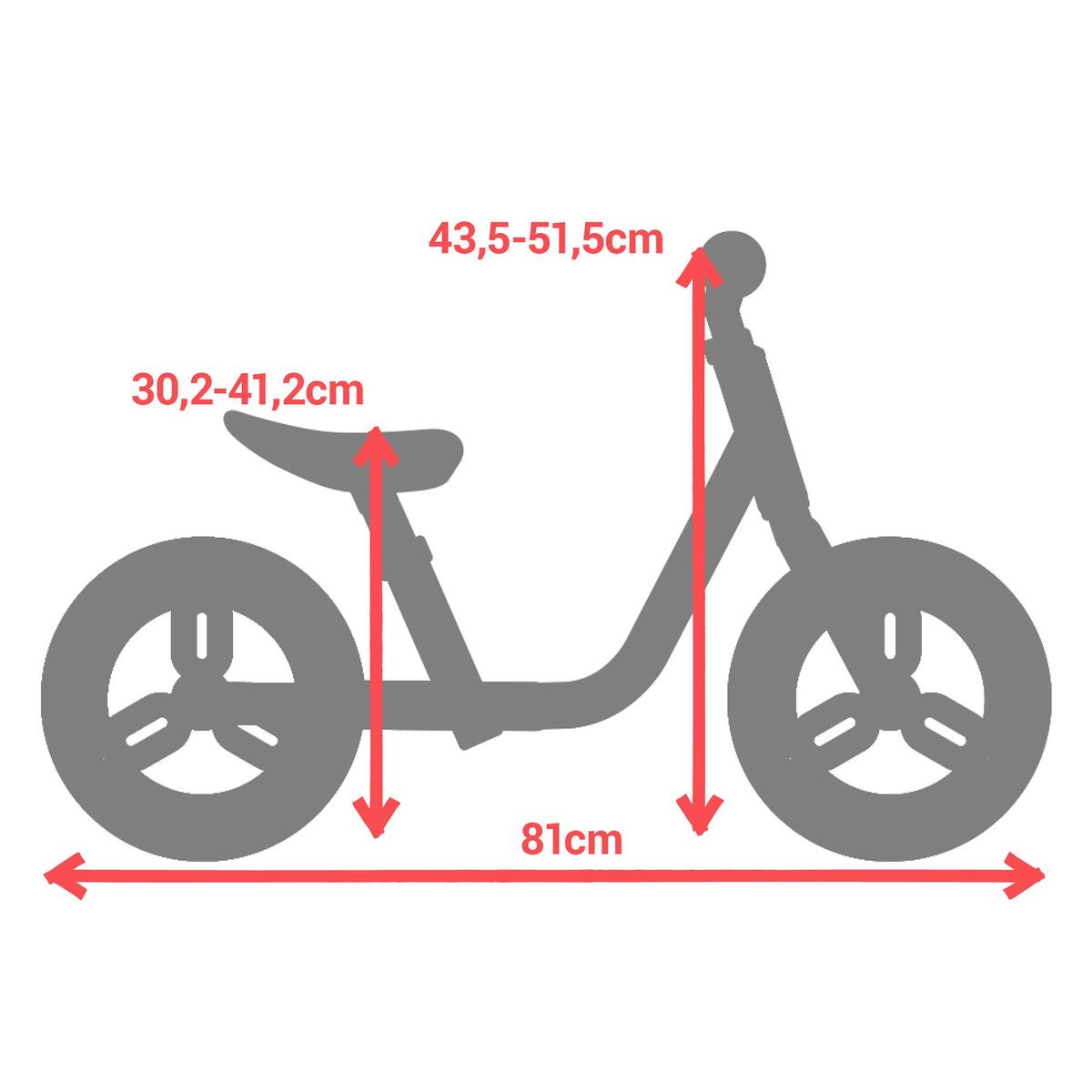 BICICLETTA DA BAMBINO 10 POLLICI RUNRIDE 100 BIANCO/NERO