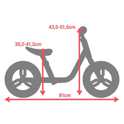 BICICLETTA DA BAMBINO 10 POLLICI RUNRIDE 100 BIANCO/NERO