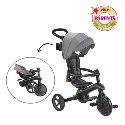 Tricycle EXPLORER 4-en-1 Évolutif & Pliable Gris