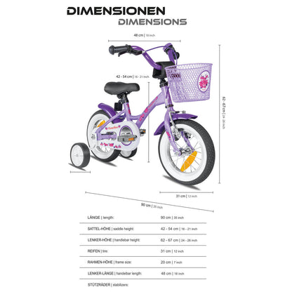 Vélo 12 pouces enfant 3 ans avec roues stabilisateurs et rétropédalage