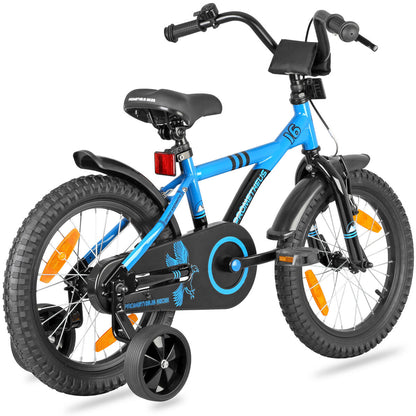 16-Zoll-Kinderfahrrad 4–6 Jahre mit Stabilisierungsrädern und Rücktritt 