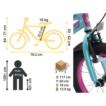 Bicicletta VTC da 16 pollici per bambini dai 4 anni urbani 