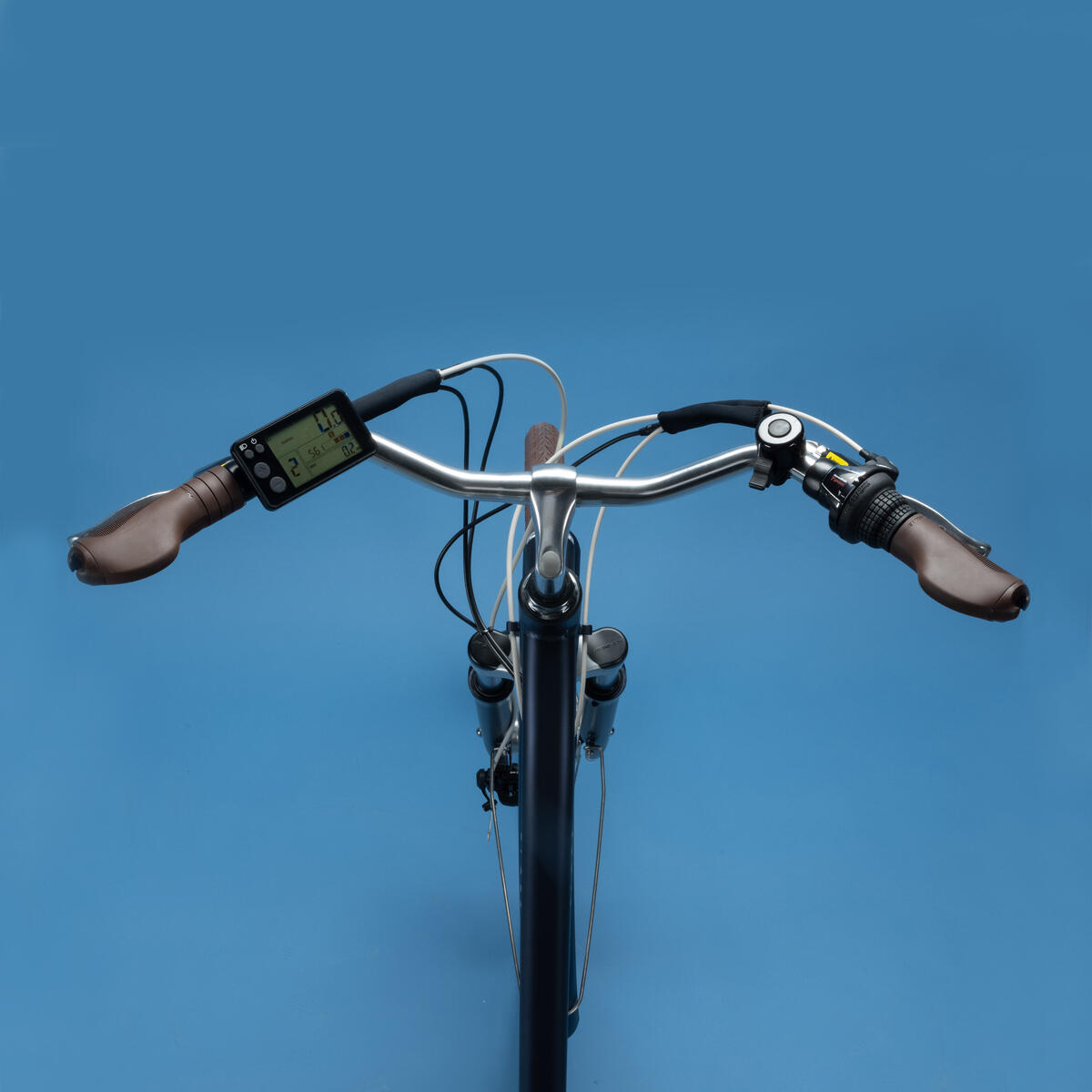 VELO DE VILLE ELECTRIQUE ELOPS 900 CADRE HAUT BLEU MARINE