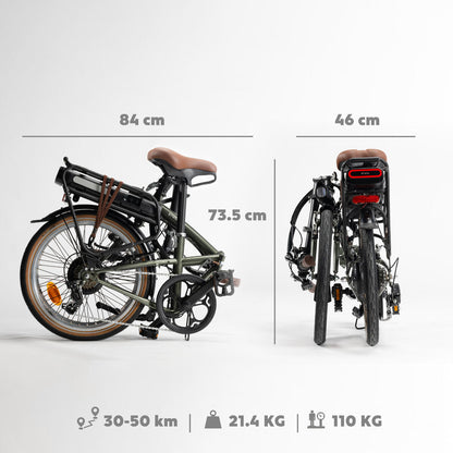 Vélo pliant électrique E FOLD 500 Vert