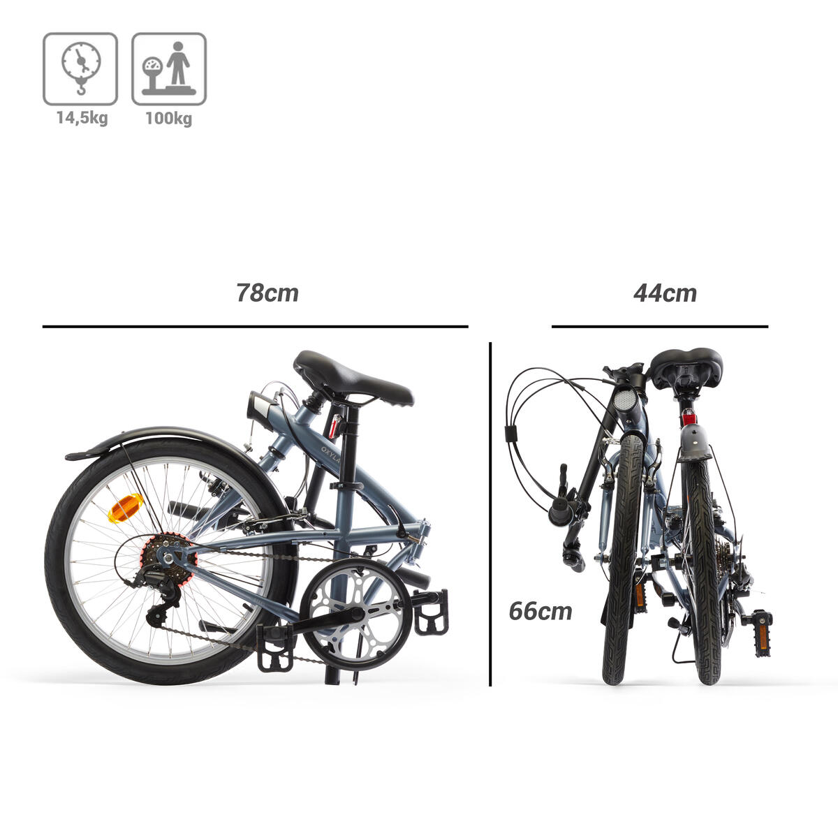 VELO PLIANT FOLD 120 GRIS