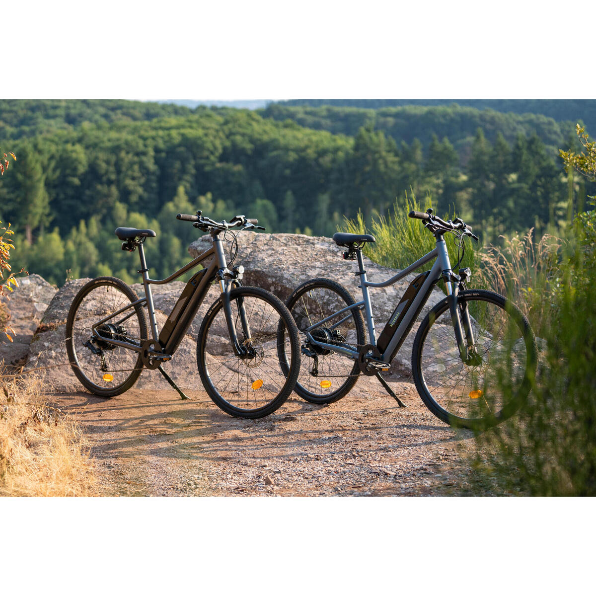 Vélo tout chemin électrique - cadre haut - Riverside 520 E gris