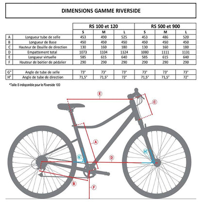 VELO TOUT CHEMIN RIVERSIDE 120 BLEU PETROL NOIR