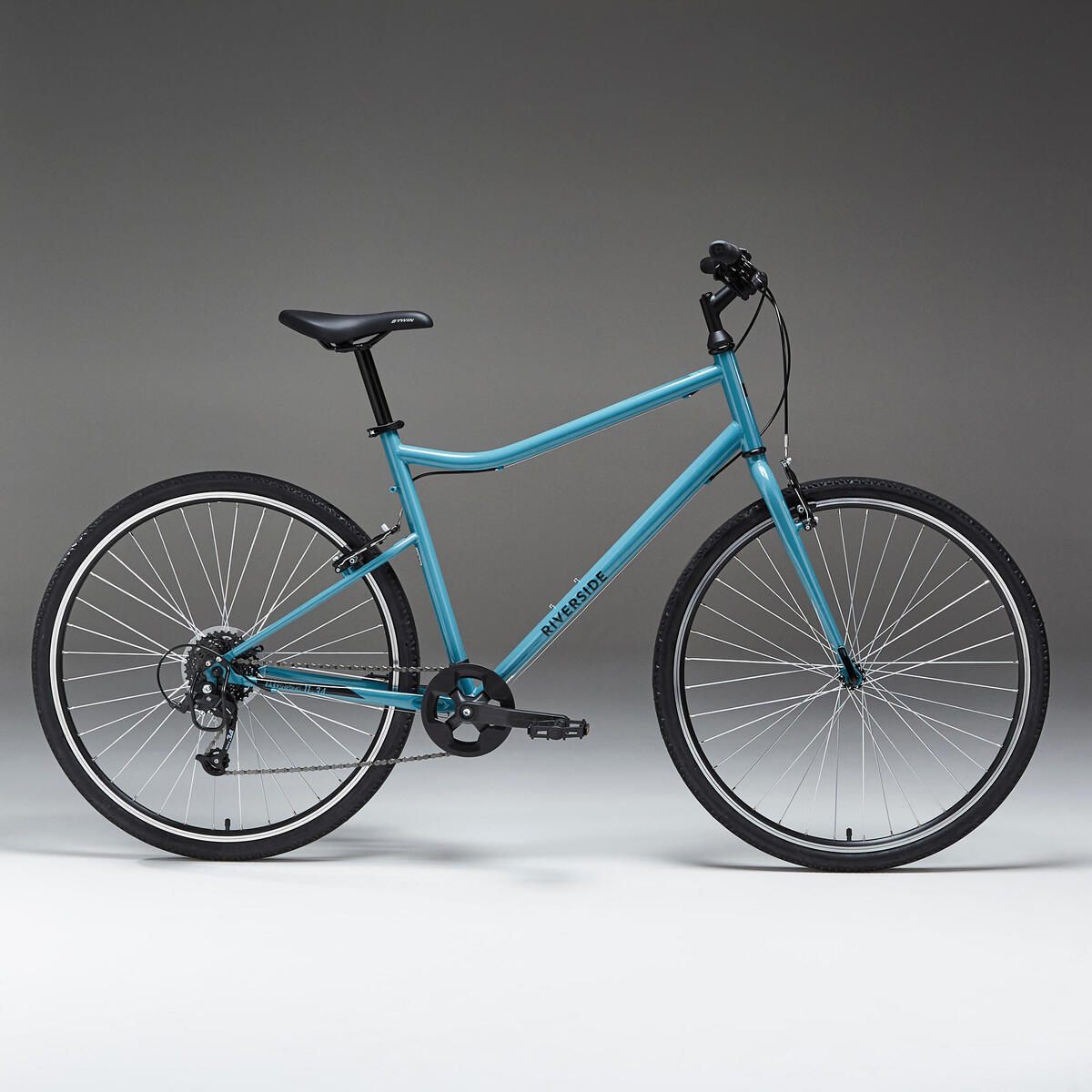 VELO TOUT CHEMIN RIVERSIDE 120 BLEU PETROL NOIR