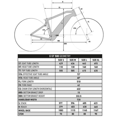 Mountain bike elettrica semirigida 27,5" - E-ST 500 NERA