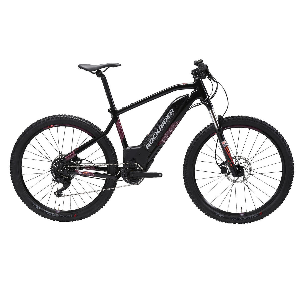 Vélo VTT électrique semi-rigide 27,5", E-ST520 Noir Violet