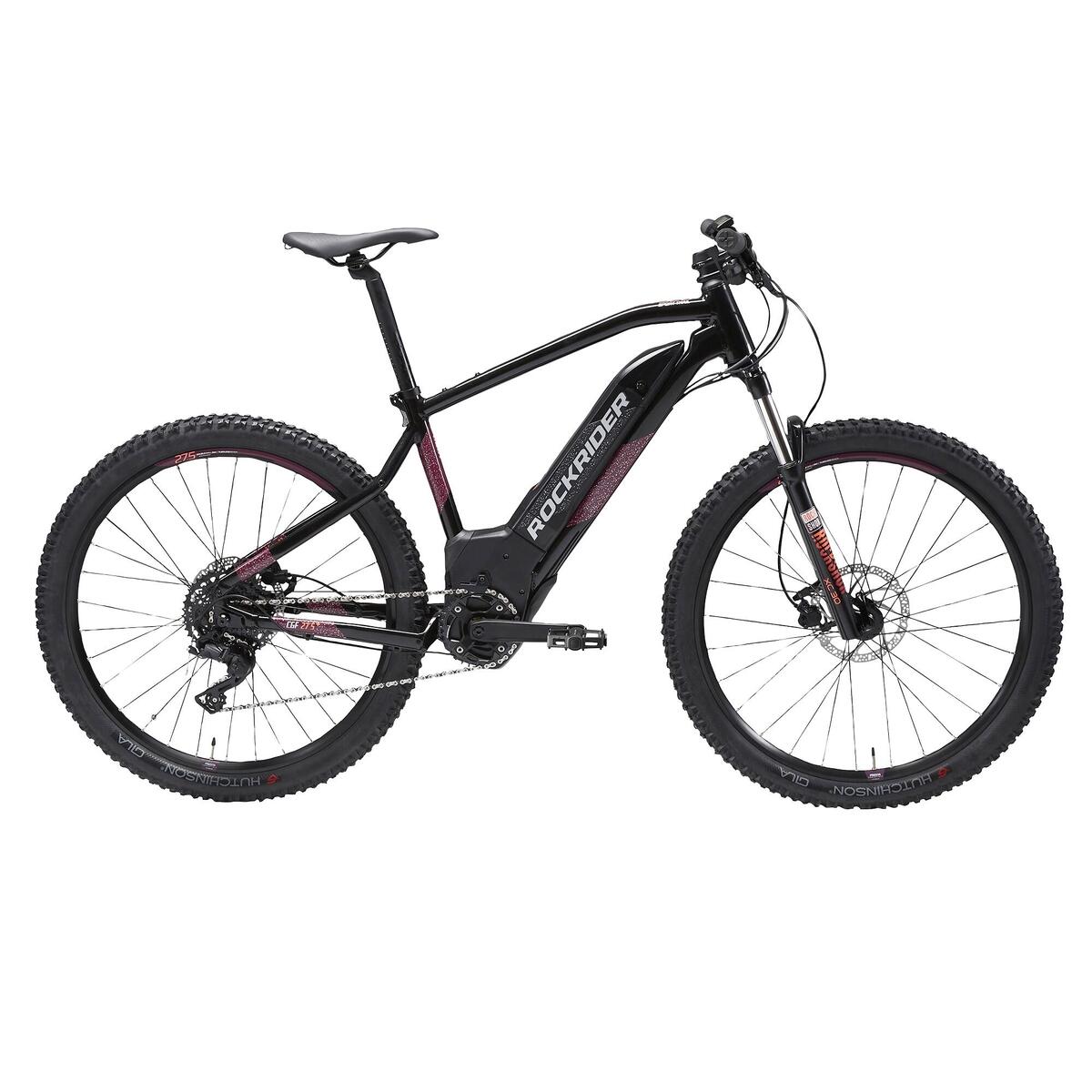 Vélo VTT électrique semi-rigide 27,5", E-ST520 Noir Violet