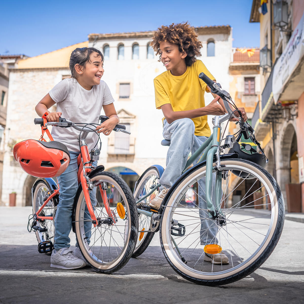 Vélo VTC ENFANT RIVERSIDE 500 KAKI 24 pouces 9-12 ANS