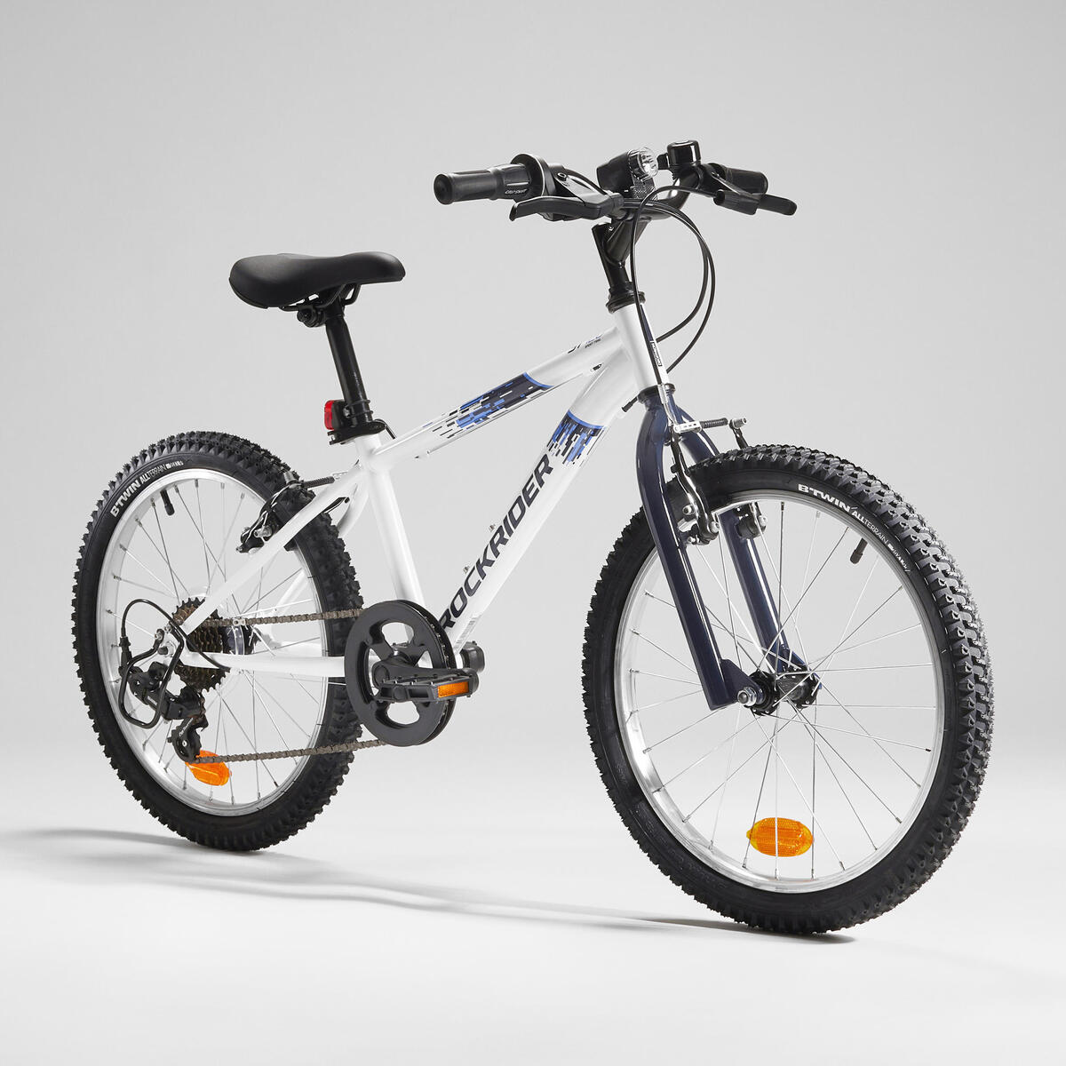 Vélo VTT ENFANT ROCKRIDER ST 120 20 POUCES 6-9 ans BLANC BLEU