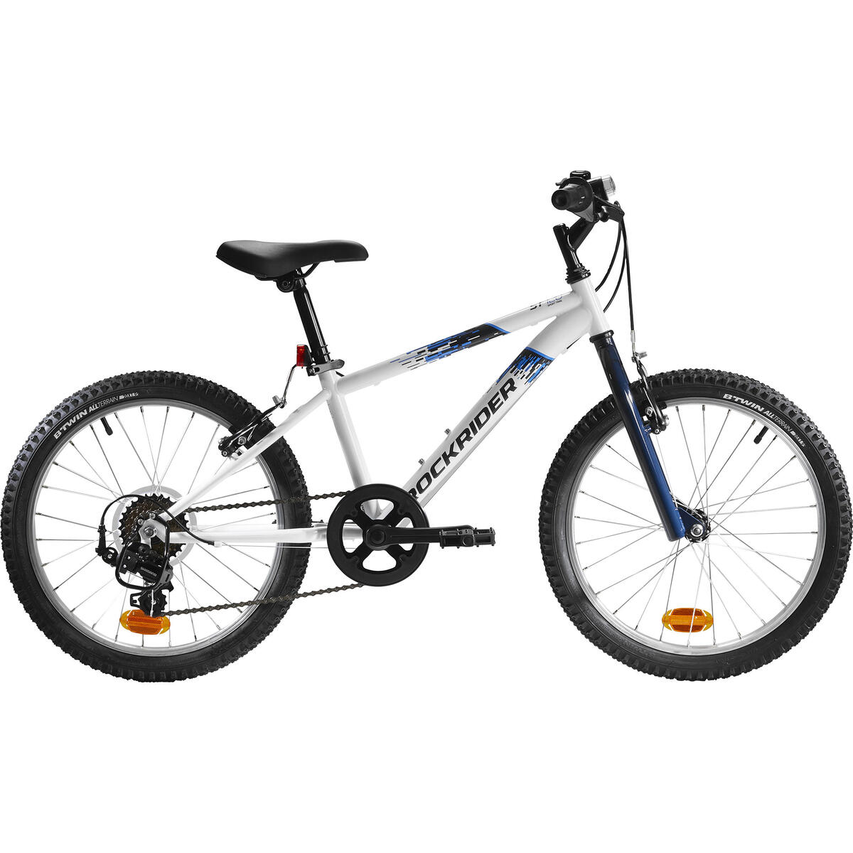 Vélo VTT ENFANT ROCKRIDER ST 120 20 POUCES 6-9 ans BLANC BLEU